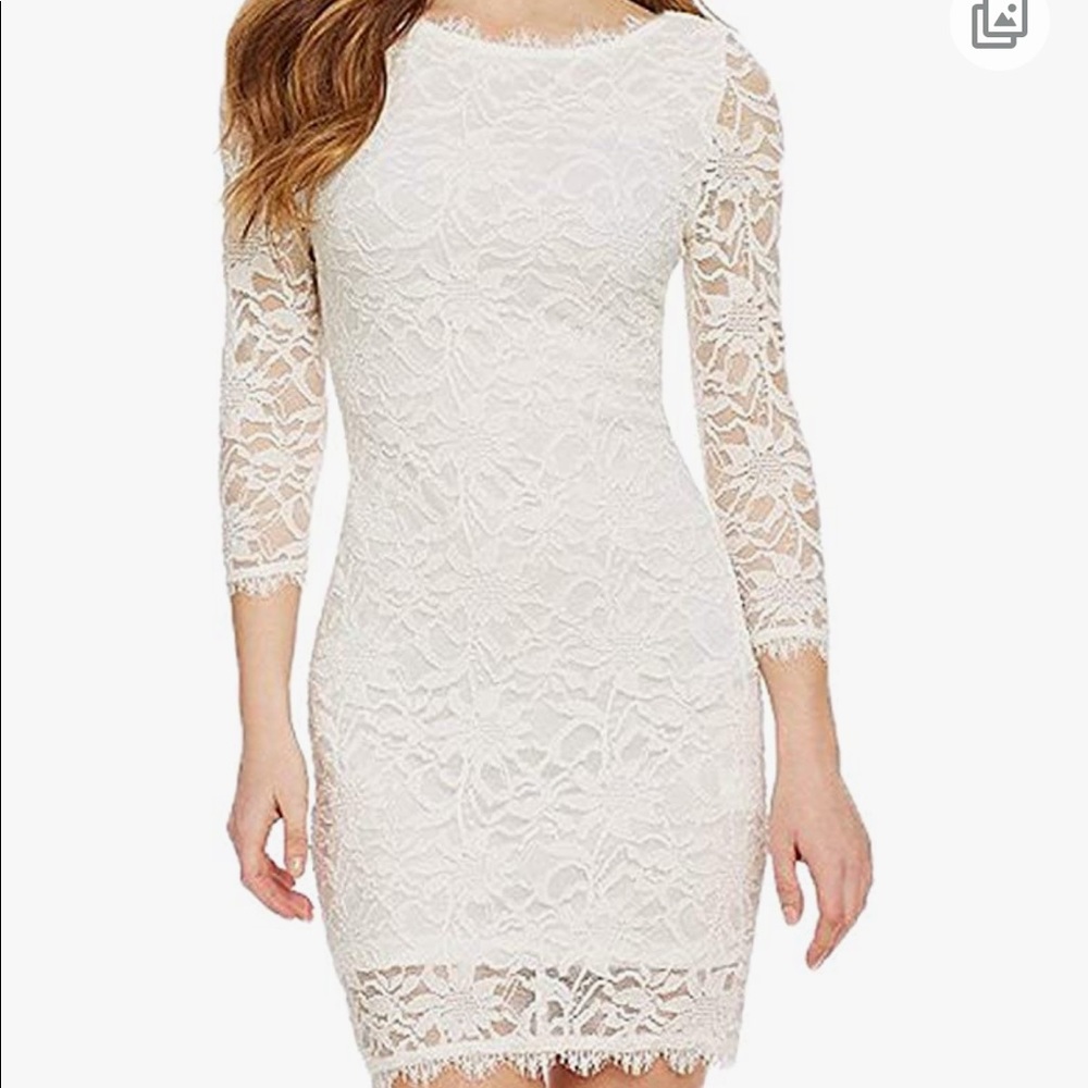 Long Sleeve White Lace Dress